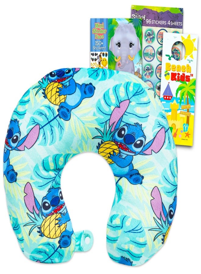 Lilo & Stitch Lilo and Stitch Travel Neck Pillow - Bundle with Stitch Neck Pillow for Airplane, Car, Office, More Plus Stickers | Stitch Travel Accessories Set - Image 1