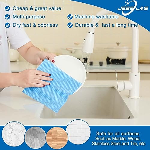 JEBBLAS Disposable Dish Towels and Cloths Reusable Wipes 50 CountPack Green - Image 5