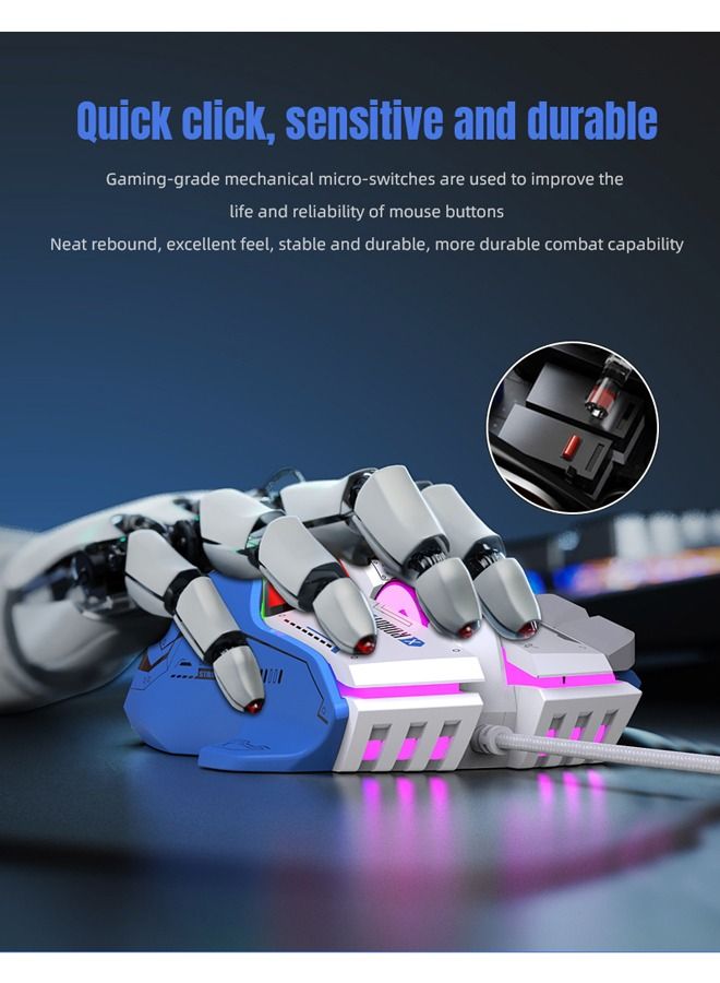 Rock Pow Wired Mouse 10 Button 12800 DPI Rgb Backlit Hollow Honeycomb Gaming Mice For PC and Computer Gamer - Image 4