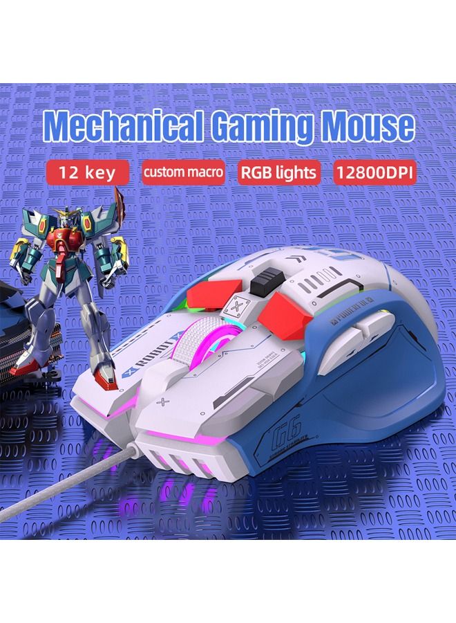 Rock Pow Wired Mouse 10 Button 12800 DPI Rgb Backlit Hollow Honeycomb Gaming Mice For PC and Computer Gamer - Image 5