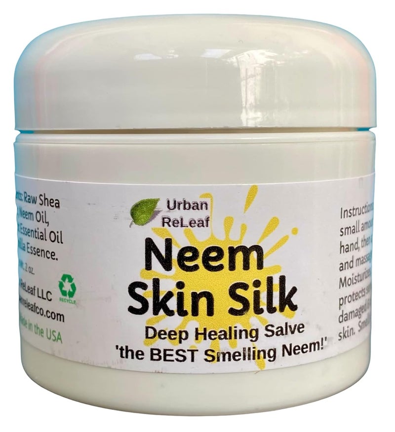 Urban ReLeaf Neem Skin Silk Healing Salve Repairs Dry Skin Vegan Ayurveda rejuvenate Feed your skin rub it in Shea Butter  Neem Oil Gently soothe damaged injured dry skin