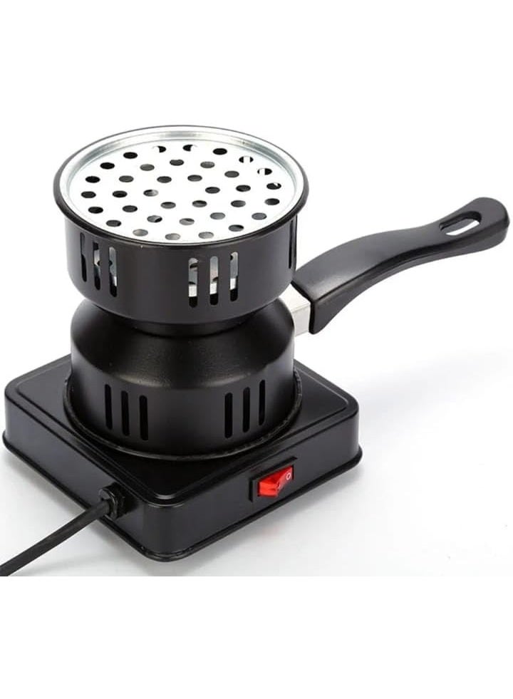موقد كهربائي متعدد الوظائف وبشعلة نار واحدة- مناسب للشواء، الغلاية، لاشعال النار والفحم، مطلي بالبورسلين مع مقبض قابل للازالة - Image 1