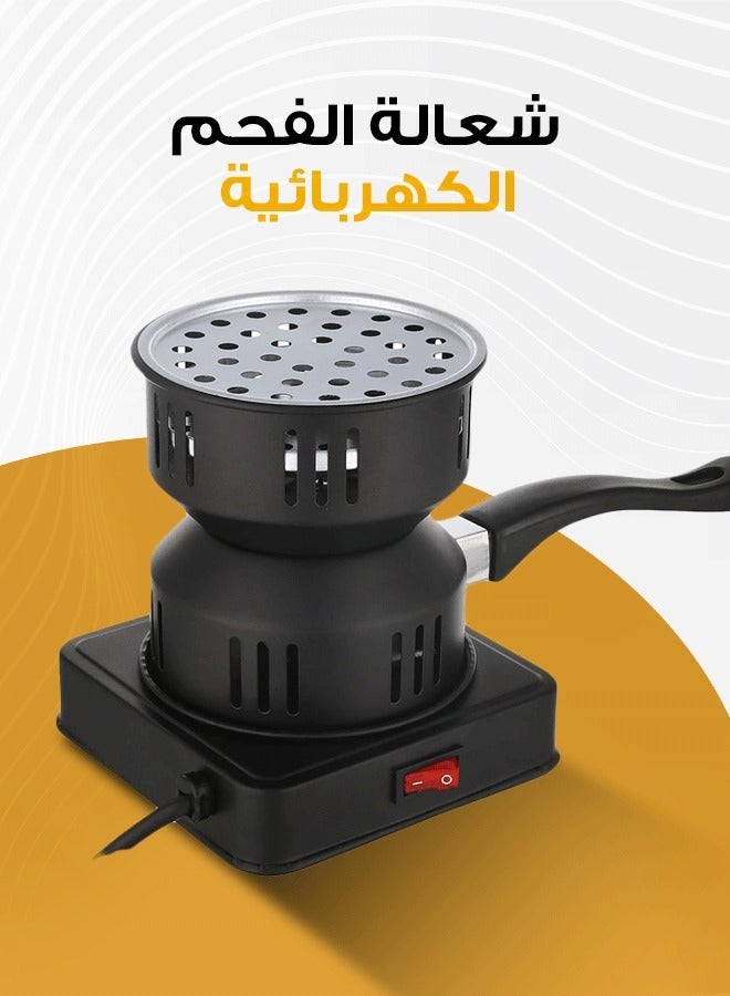 موقد كهربائي متعدد الوظائف وبشعلة نار واحدة- مناسب للشواء، الغلاية، لاشعال النار والفحم، مطلي بالبورسلين مع مقبض قابل للازالة - Image 2