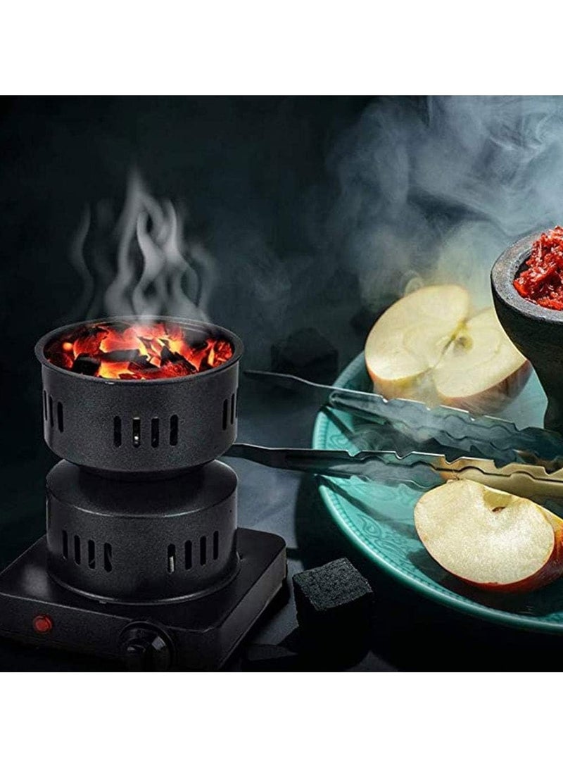 موقد كهربائي متعدد الوظائف وبشعلة نار واحدة- مناسب للشواء، الغلاية، لاشعال النار والفحم، مطلي بالبورسلين مع مقبض قابل للازالة - Image 4