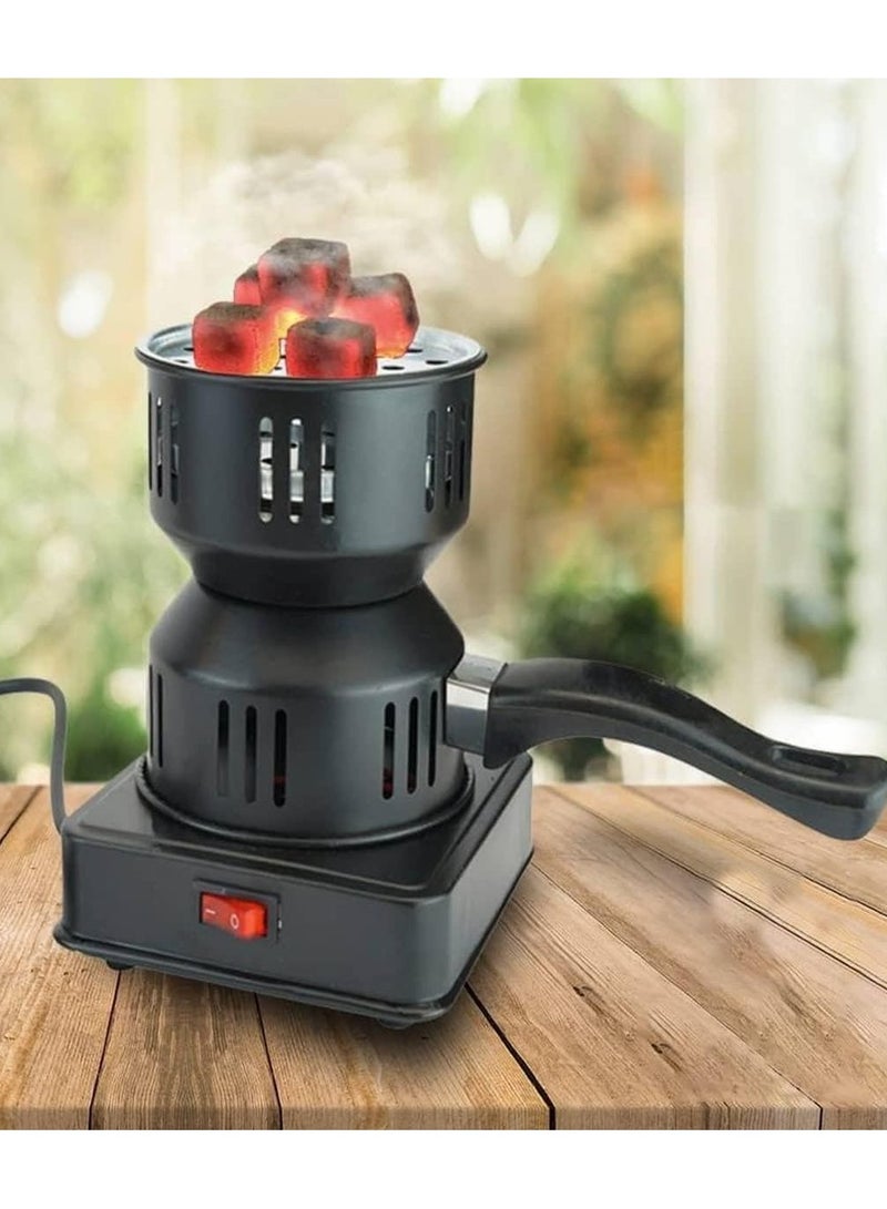 موقد كهربائي متعدد الوظائف وبشعلة نار واحدة- مناسب للشواء، الغلاية، لاشعال النار والفحم، مطلي بالبورسلين مع مقبض قابل للازالة - Image 3