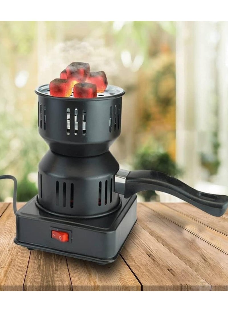 Generic Electric Charcoal Starter, Fire Burner Stove - Porcelain Coating Removable Handle - For Boiler Bbq, Fire Entry And Coal Burner | Black  - Image 3