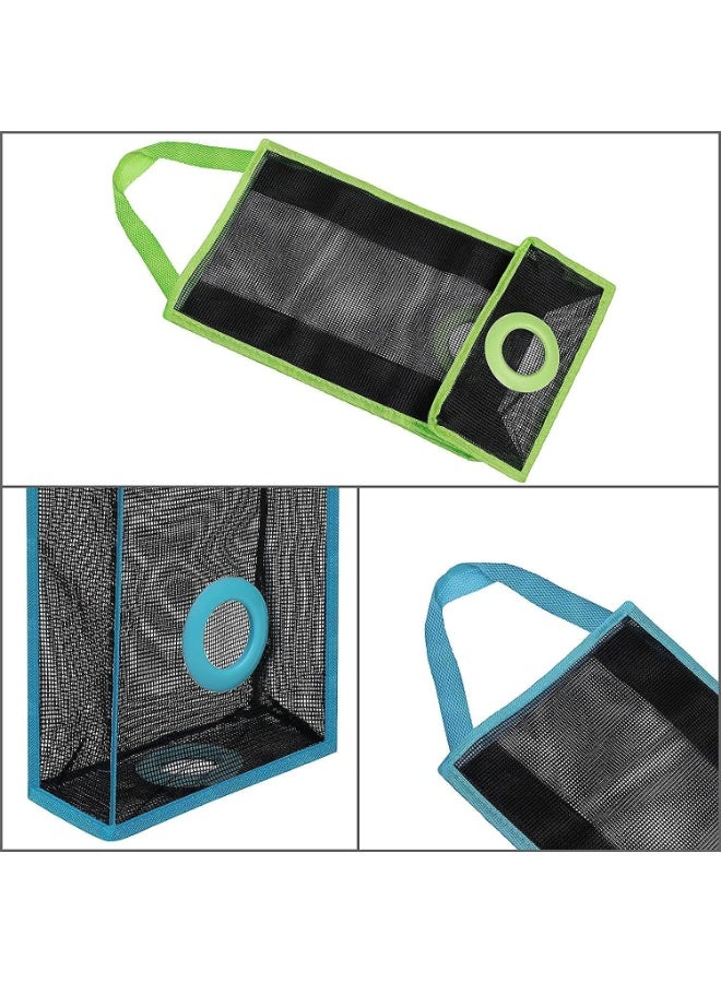 Foldable Plastic Bag Holder – Hanging Mesh Garbage & Grocery Bag Organizer for Kitchen, Bathroom & Travel – Transparent Reusable Storage for Trash Bags, Shopping Bags, and Household Organization - Image 2