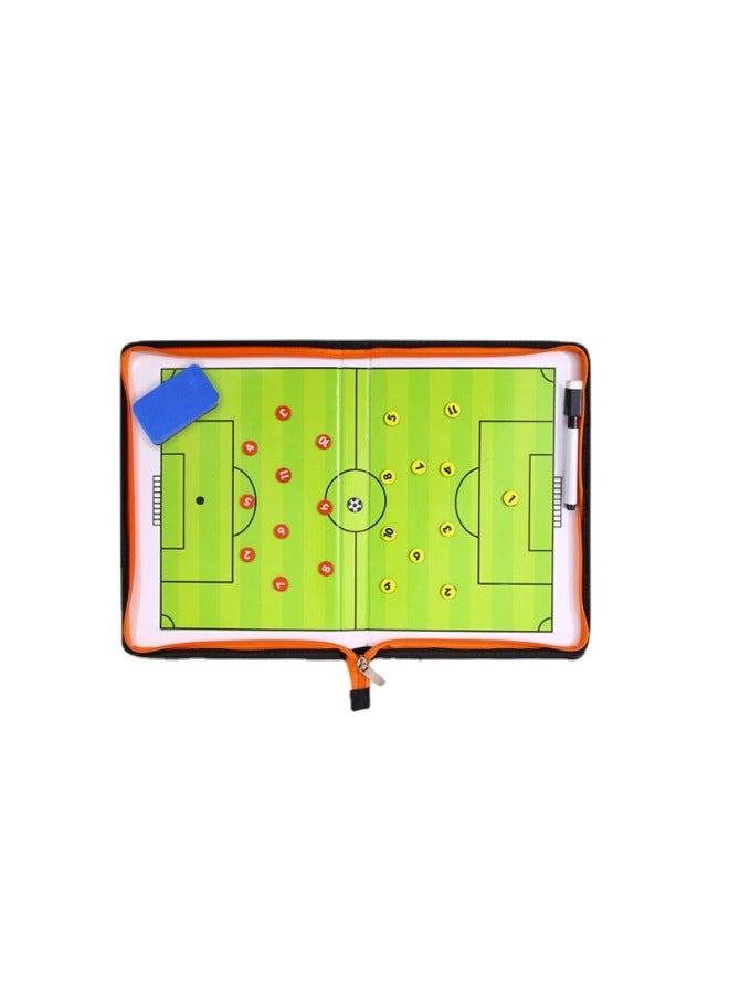 Generic Football Tactical Board Folding Basketball Coach Board Leather Folding Teaching Board Magnetic Wipe Board Command-Specifications:Handball Zipper (magnetic Sheet + Pen) - Image 5
