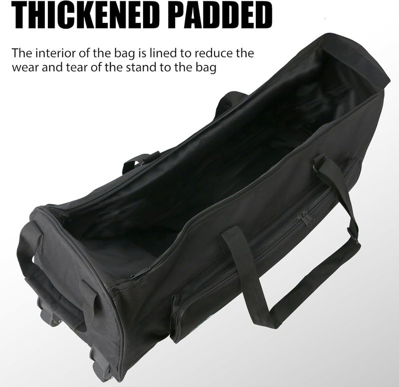 EASTROCK Drum Hardware Bag with Wheels - Black Drum Stand Accessory Bag with Removable Shoulder Strap - Image 2