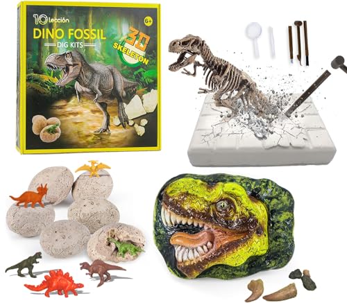 10Leccion Dinosaur Fossil Digging Kit for Kids Eggs Excavation Dig Kit Toys for Kids 57 812 Great Birthday for Boys and Girls - Image 1