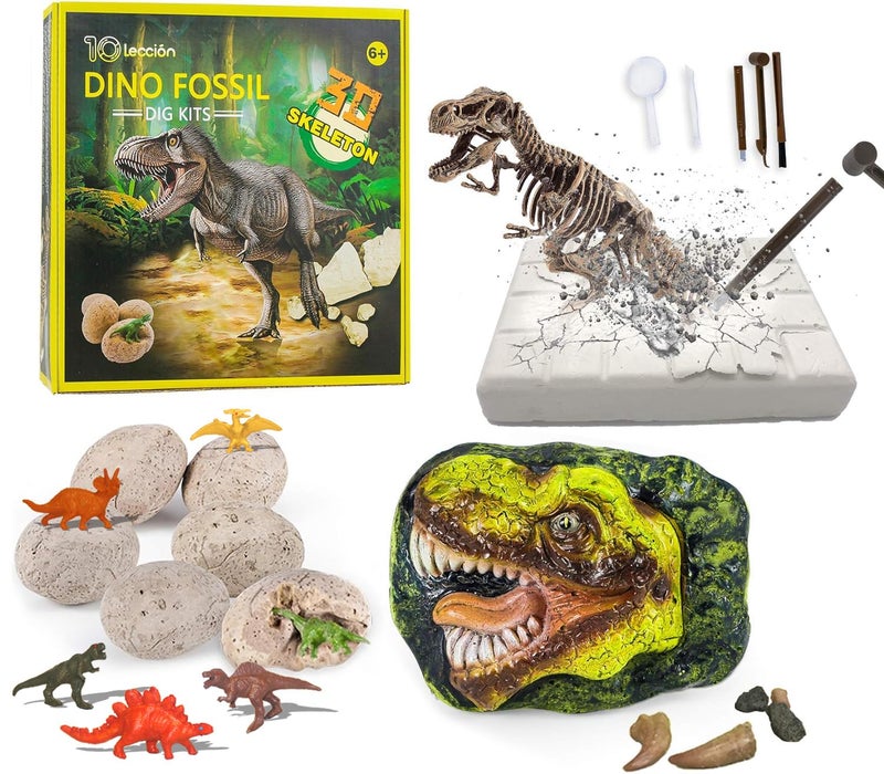10Leccion Dinosaur Fossil Digging Kit for Kids Eggs Excavation Dig Kit Toys for Kids 57 812 Great Birthday for Boys and Girls - Image 2