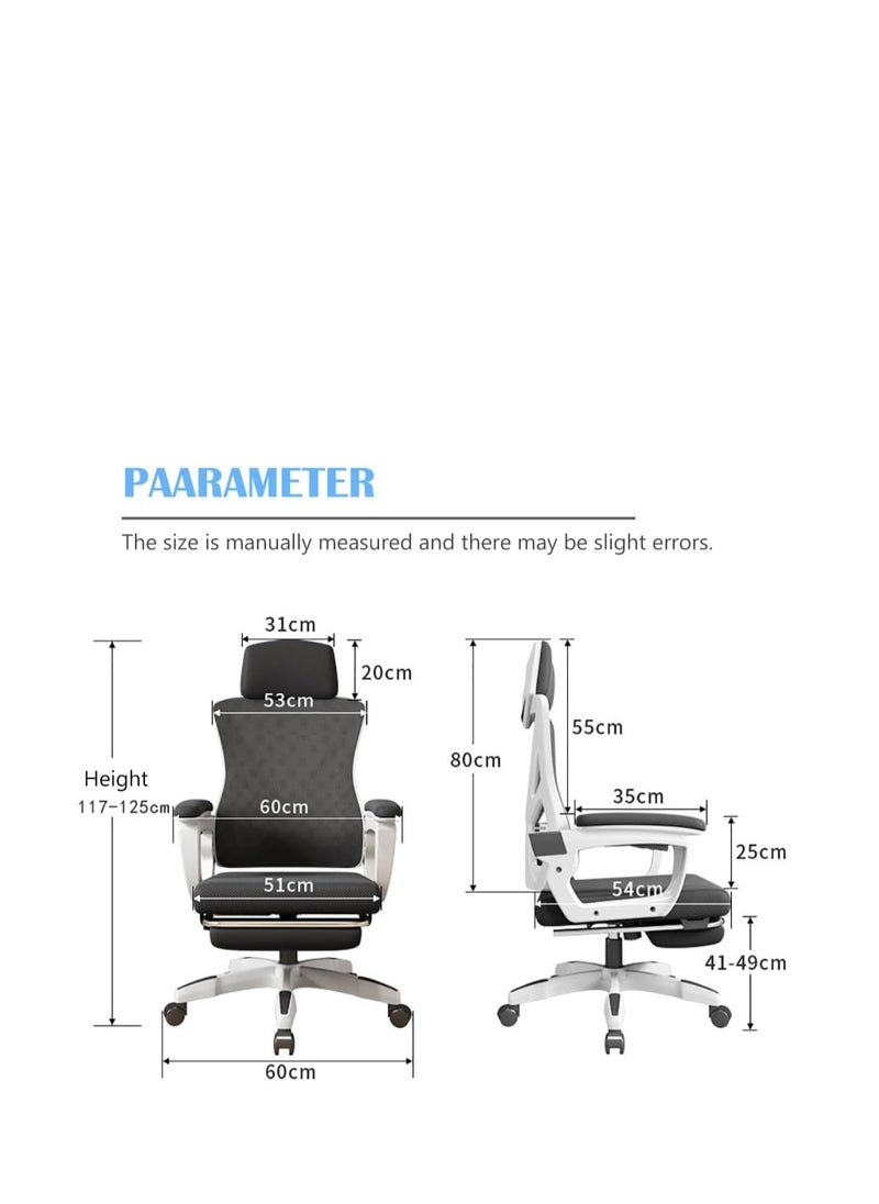 Generic Ergonomic Office Chair, Height and Backrest Adjustable Desk Chair with Lumbar Support and Footrest for Work, Study and Gaming, Swivel Computer Chair for Home Office, Z1 (Black)  - Image 2