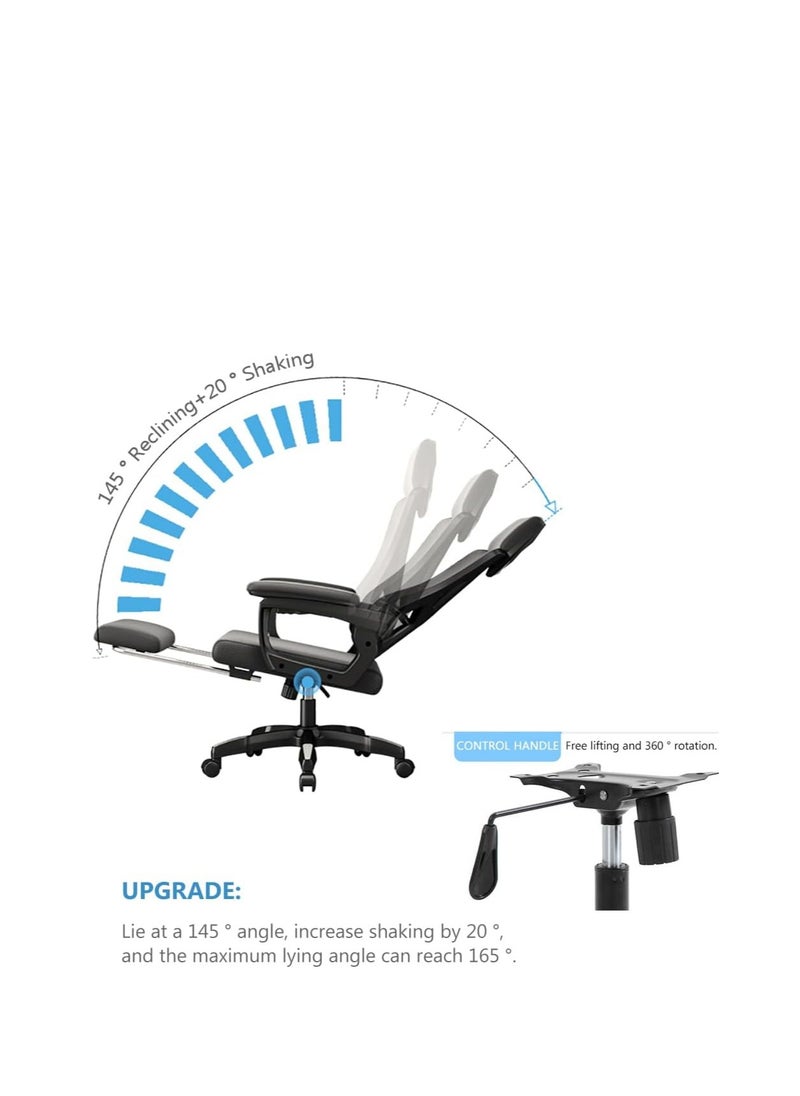 Generic Ergonomic Office Chair, Height and Backrest Adjustable Desk Chair with Lumbar Support and Footrest for Work, Study and Gaming, Swivel Computer Chair for Home Office, Z1 (Black)  - Image 5