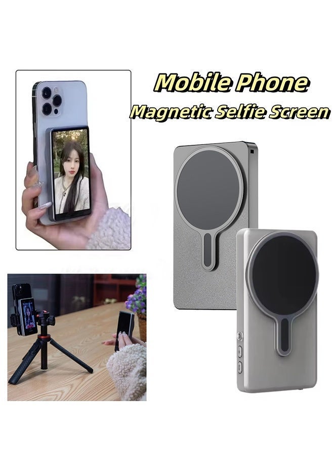 تيليسن شاشة مغناطيسية لتسجيل فيديوهات السيلفي، تسجيل لاسلكي بدقة 1080 بكسل، شاشة كاميرا خلفية مع جهاز تحكم عن بعد بتقنية البلوتوث، لبث فيديوهات السيلفي مباشرةً، متوافقة مع أجهزة آيفون وأندرويد - Image 5