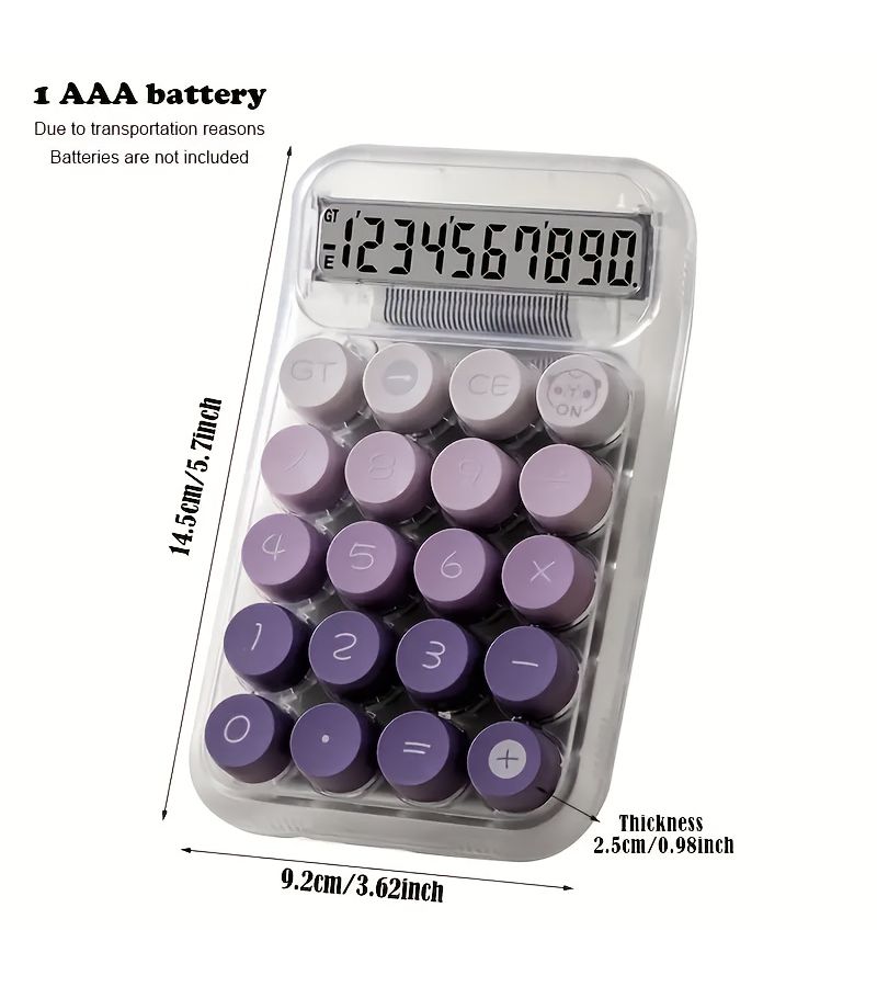 Blue Transparent Dopamine Scientific Calculator Cute Compact Battery Powered Large Display School Office Home College - Image 4
