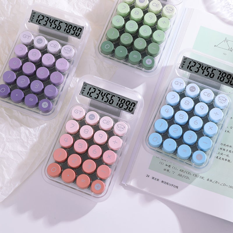 Blue Transparent Dopamine Scientific Calculator Cute Compact Battery Powered Large Display School Office Home College - Image 1