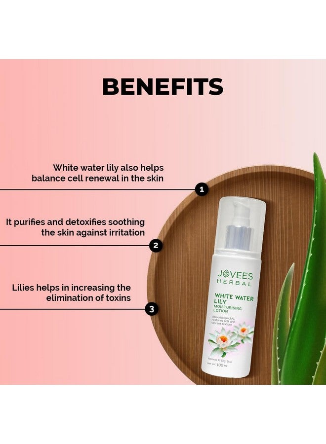 Jovees Herbal White Water Lily Moisturizing Lotion For Moisturised And Nourished Skin | Lightweight, Non-Sticky Normal to Dry Skin 100ml - Image 4