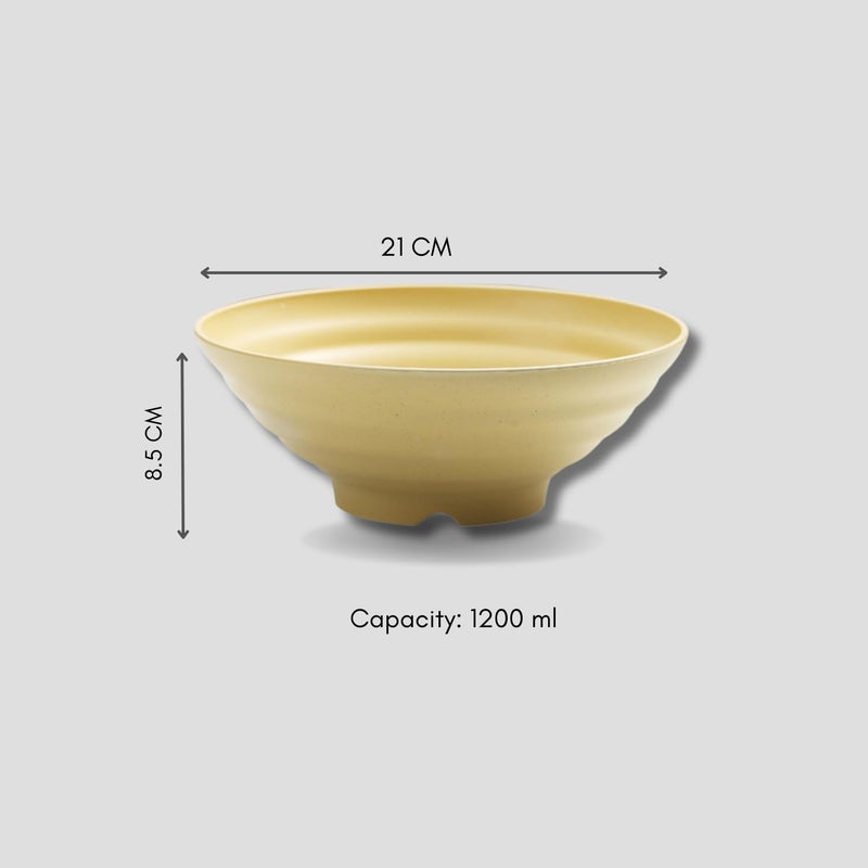 Clovis Bowls for Kitchen - Wheat Straw Bowl, Unbreakable Lightweight Bowls Set Microwave and Dishwasher Safe, Reusable Bouwl for Serving Soup,Ramen,Salad (Yellow, 21 x 8.5 CM, Pack of 2) - Image 2