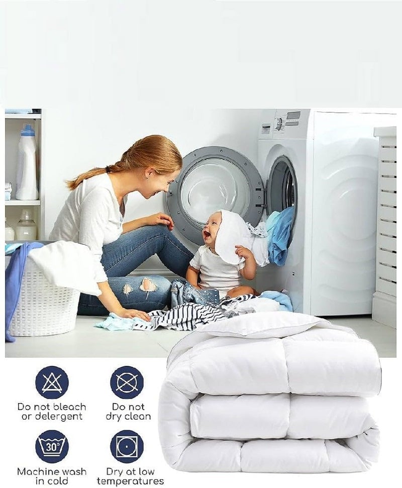 بطانية من النايلون الناعم بلون أبيض، مقاس مزدوج، 200×220 سم - رقم الموديل: Nddp-0011 - متعددة الألوان - Image 3