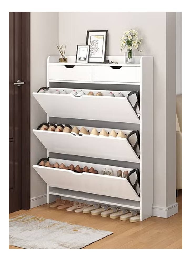 keke 4 Tier Shoe Rack Organizer Storage Foldable Closet with Doors for Living Room - Image 2