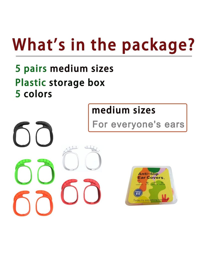 SYOSI 5 Pairs Sport Ear Cover for Sennheiser Momentum True Wireless 3 Anti-Slip Earbuds Replacement with Perfect Fit for Sennheiser Earbuds Compatible with Momentum 3 Case Black White Grenn Red Brown  - Image 4
