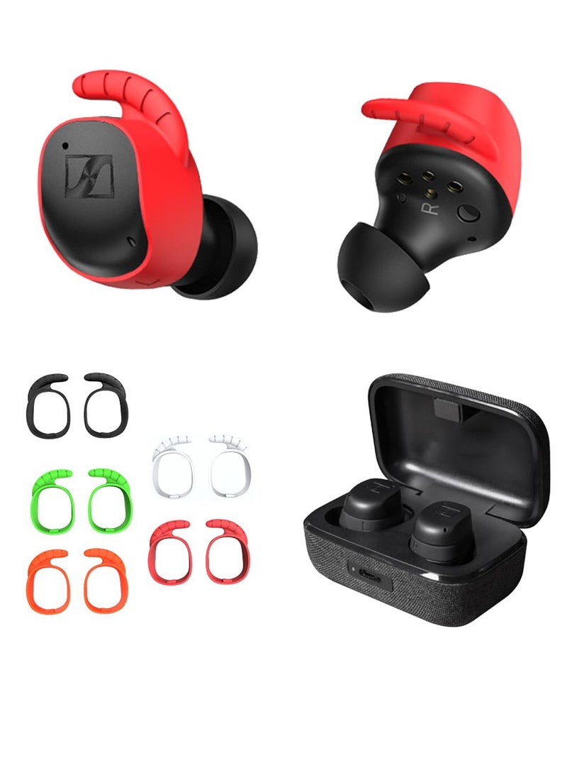 SYOSI 5 Pairs Sport Ear Cover for Sennheiser Momentum True Wireless 3 Anti-Slip Earbuds Replacement with Perfect Fit for Sennheiser Earbuds Compatible with Momentum 3 Case Black White Grenn Red Brown  - Image 1