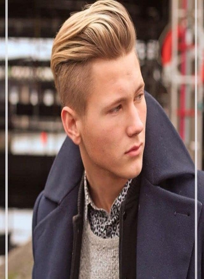 Voloria Men Forehead Hairline Toupee 100% Human Hair Skin PU Man Hairpieces Frontal Hair Topper for Receding Natural Hairline Replacement Systems #21 Ash Blonde Color 0.78x6.29INCH - Image 1