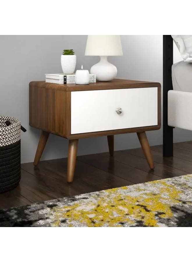 Retro Modern chest of drawers 55 cm - brown x white - Image 1