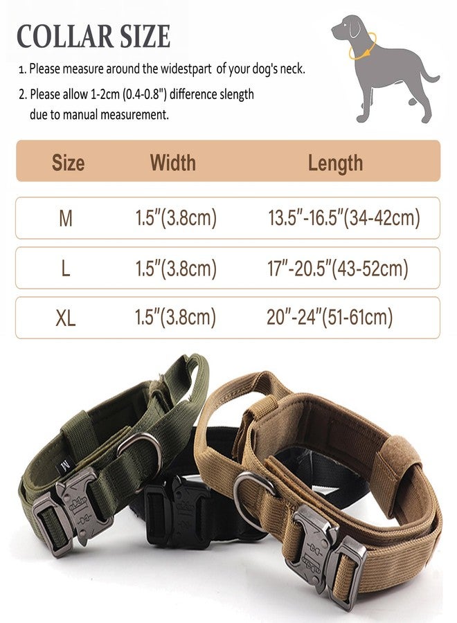 CADONO Tactical Dog Collar, Adjustable Military Training Nylon Dog Collar with Control Handle and Heavy Quick-Release Metal Buckle for Small Medium Large Dogs, Brown L - Image 5