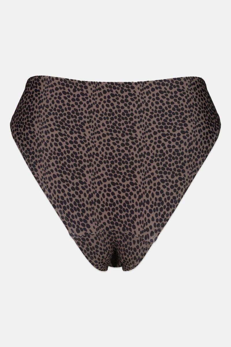 hunkemoller Women Allover Printed Bikini Bottom, Dark Grey - Image 2