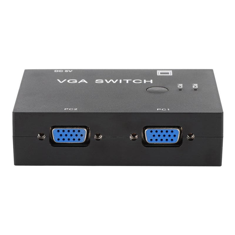 مقسم VGA 2 مداخل - 1 مخرج محول ذو منفذين - زر تبديل يدوي لمشاركة الشاشة إكسسوار كمبيوتر لأجهزة اللابتوب وشاشات LED لنقل الإشارة - Image 3