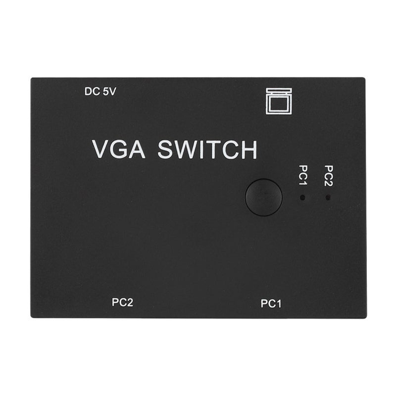 مقسم VGA 2 مداخل - 1 مخرج محول ذو منفذين - زر تبديل يدوي لمشاركة الشاشة إكسسوار كمبيوتر لأجهزة اللابتوب وشاشات LED لنقل الإشارة - Image 5