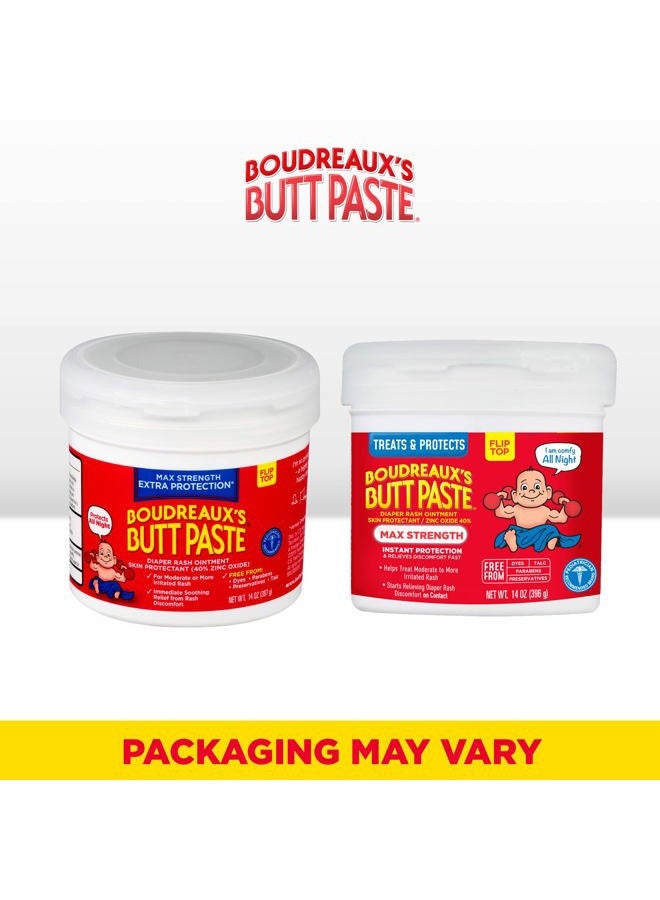 Boudreaux's Butt Paste Diaper Rash Ointment | Maximum Strength | 14 Ounce and 2 Ounce, Combo 1 - Image 2