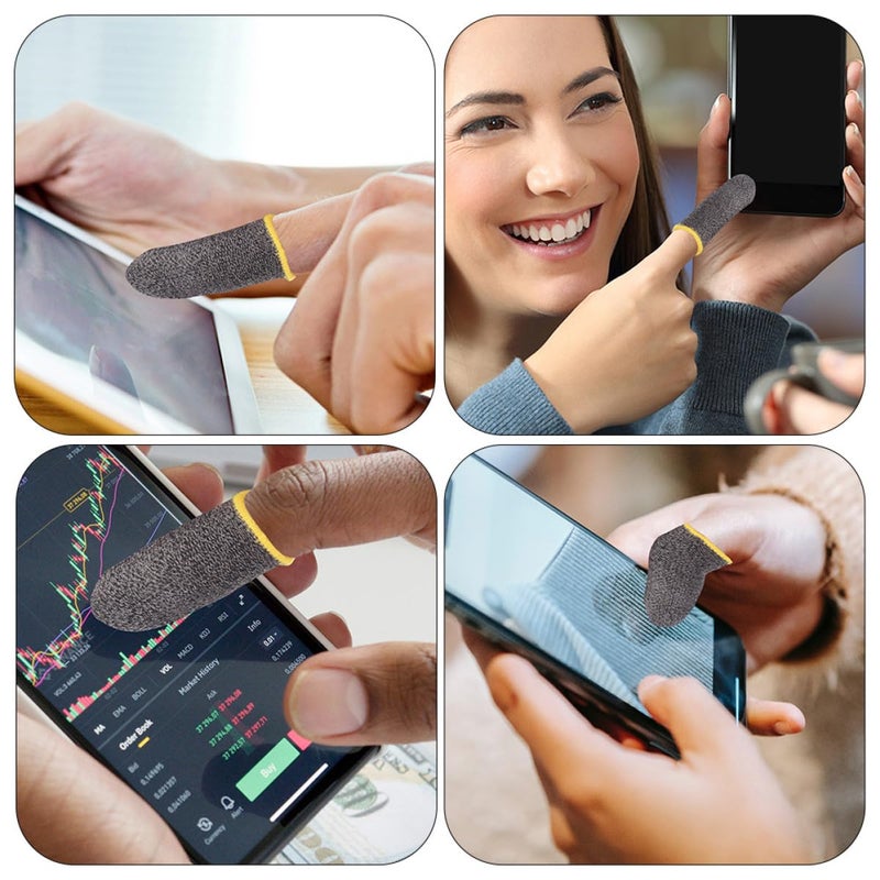 أكمام الأصابع القابلة للتنفس فائقة الرقة للألعاب، ألياف فضية غير قابلة للانزلاق لحماية الشاشات التي تعمل باللمس، 18 زوجًا بألوان عشوائية - Image 5