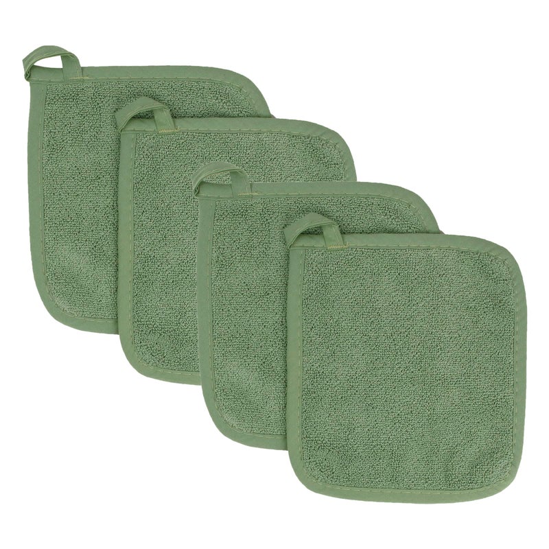 RITZ Terry Potholder & Hot Pad: Unparalleled Heat Resistant, Durable 100% Cotton â€“ Ergonomically Designed for Optimal Grip â€“ Easy-Care Machine Washable â€“ 4-Pack, Juniper - Image 1