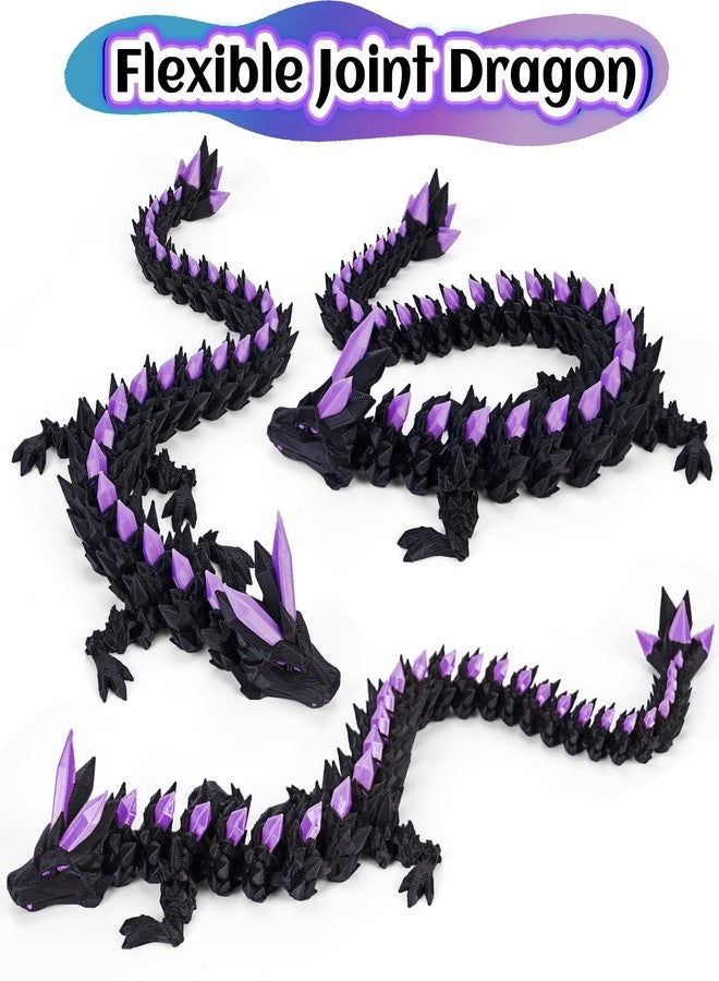 YILCER 3D Printed Dragon Eggs Mystery Dragon Egg Glow in The Dark Articulated Animals Fidget Toy Cool Crystal 3D Print Dinosaur Toys Dino Eggs for Boys Girls (Black Purple(Glow in The Dark)) - Image 2