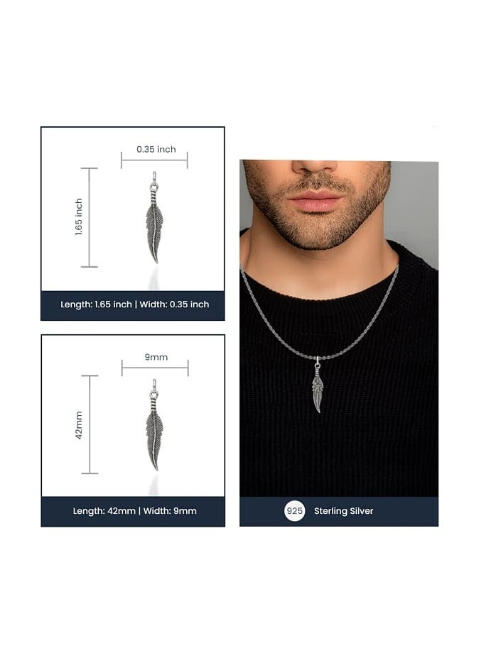 Feather pendant  925 sterling silver - Image 2
