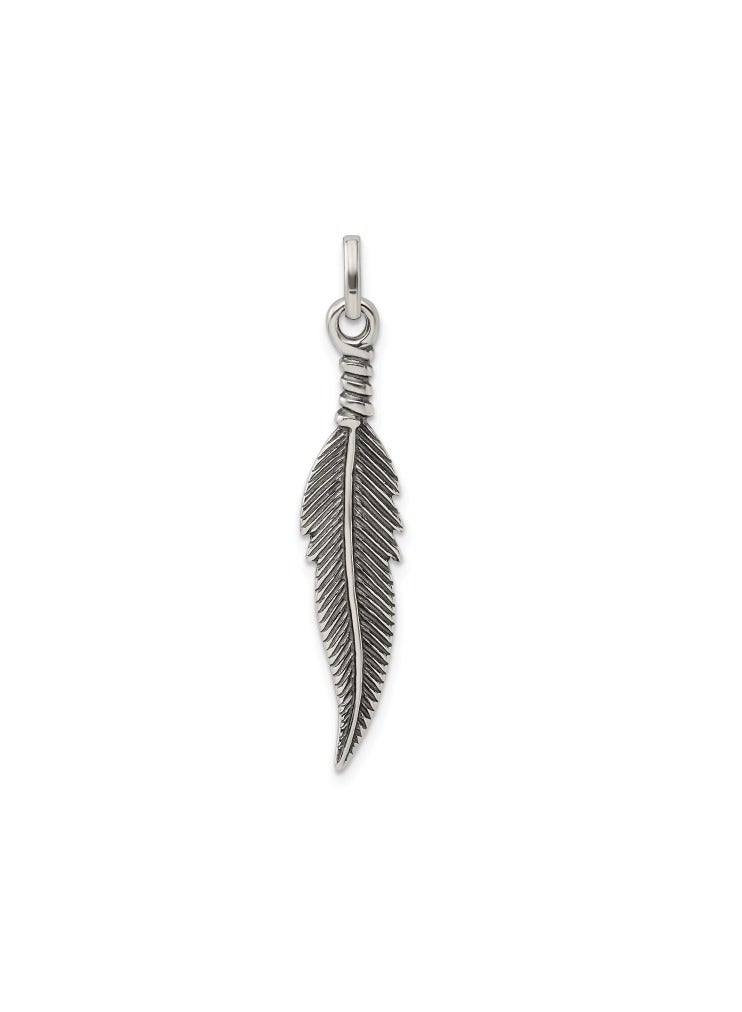 Feather pendant  925 sterling silver - Image 1