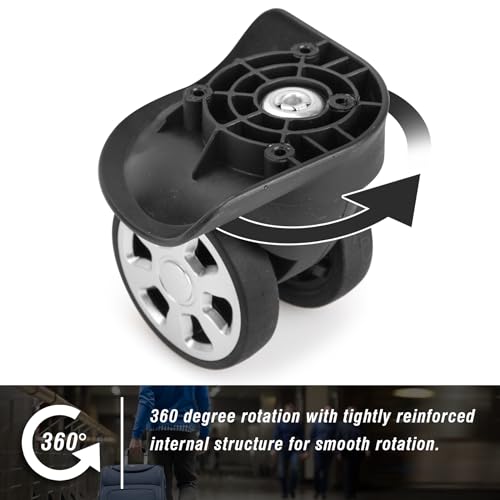 Zoofen Couple of Mute Replacement Luggage Suitcase Wheels Multi-Size Swivel Wheels(W045) - Image 3