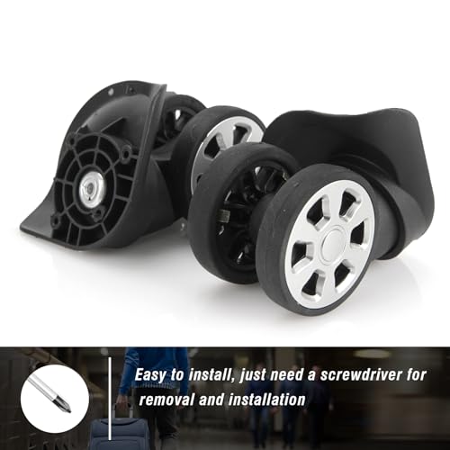 Zoofen Couple of Mute Replacement Luggage Suitcase Wheels Multi-Size Swivel Wheels(W045) - Image 5