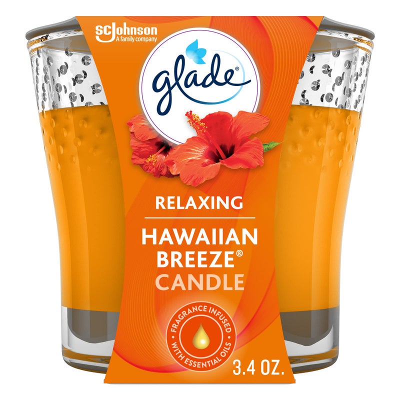 Glade Candle Jar, Air Freshener, Hawaiian Breeze, 3.4 Oz - Image 1