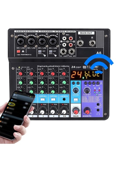 Protable Mini Mixer Audio Console with Sound Card USB Recording Singing Webcast Party Mixer