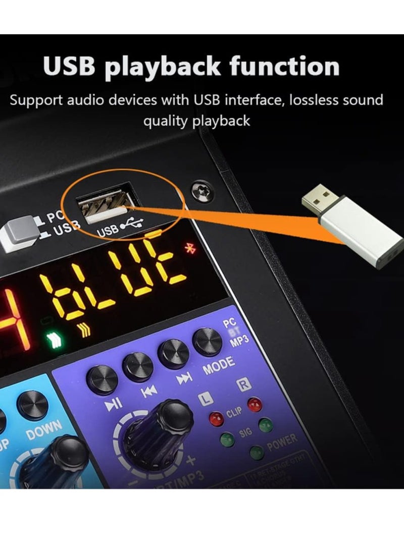 Protable Mini Mixer Audio Console with Sound Card USB Recording Singing Webcast Party Mixer