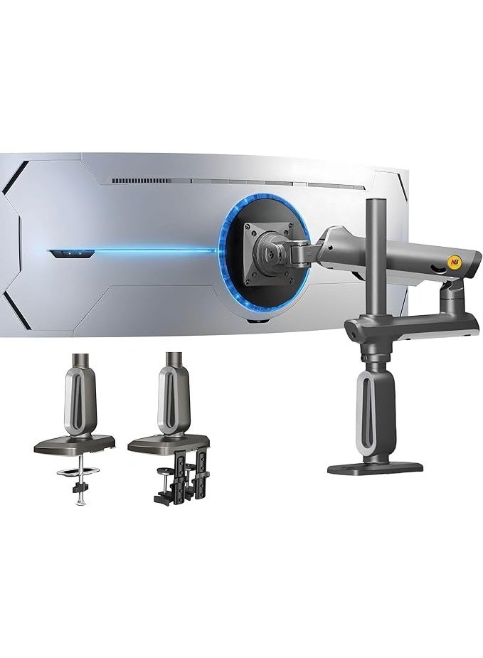 NB NORTH BAYOU NB Ergonomic Gaming Monitor Stand A7 – Heavy Duty Monitor Arm for 27–50 Inch Screens – 18kg Load Capacity – C-Clamp & Grommet – VESA 75/100 - Image 1
