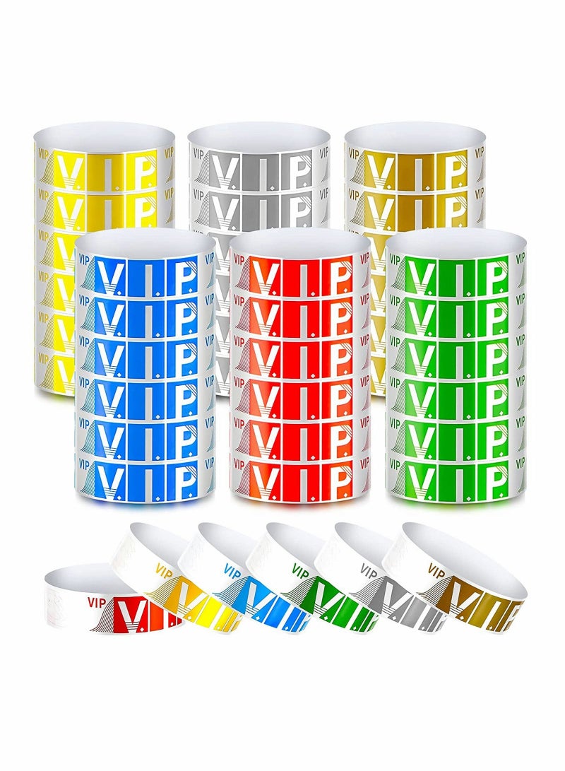 SYOSI Paper Wristbands for Events VIP Armbands Neon Wrist Bands Waterproof Hand Party Concert Lightweight Bracelets Amusement Parks Identification 600Pack - Image 1