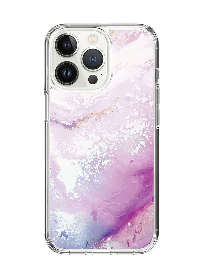 Classic Clear for Apple iPhone 14 Pro Case Hybrid Soft Cover Flexible Edges Anti Drop TPU PC Gel Thin Transparent Cover - Marble Print Marine