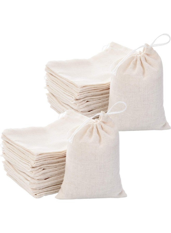 Tatuo 200 Pack Muslin Bags Burlap Bags Muslin Drawstring Bags Sachet Bag Multipurpose Drawstring Bags for Tea Jewelry Wedding Party Favors Storage (3x 4 inch) - Image 1