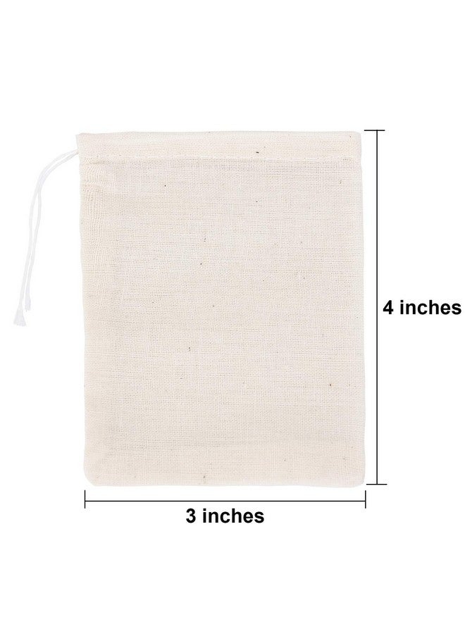 Tatuo 200 Pack Muslin Bags Burlap Bags Muslin Drawstring Bags Sachet Bag Multipurpose Drawstring Bags for Tea Jewelry Wedding Party Favors Storage (3x 4 inch) - Image 2