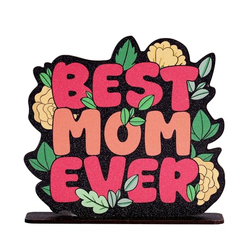 Oye Happy Best Mom Ever Table Top – Cute Illustrated Gift for Mom, Mother’s Day, Birthday | Mothers Day Gift for Mom, Best Mom Gifts - Image 1