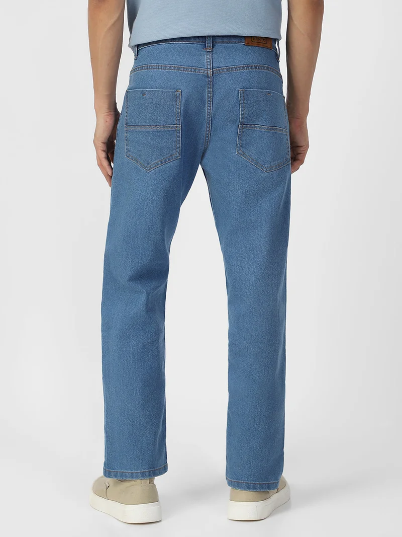 Urbano Fashion  Urbano Fashion Men's Light Blue Regular Fit Washed Jeans Stretchable  | Best Price UAE